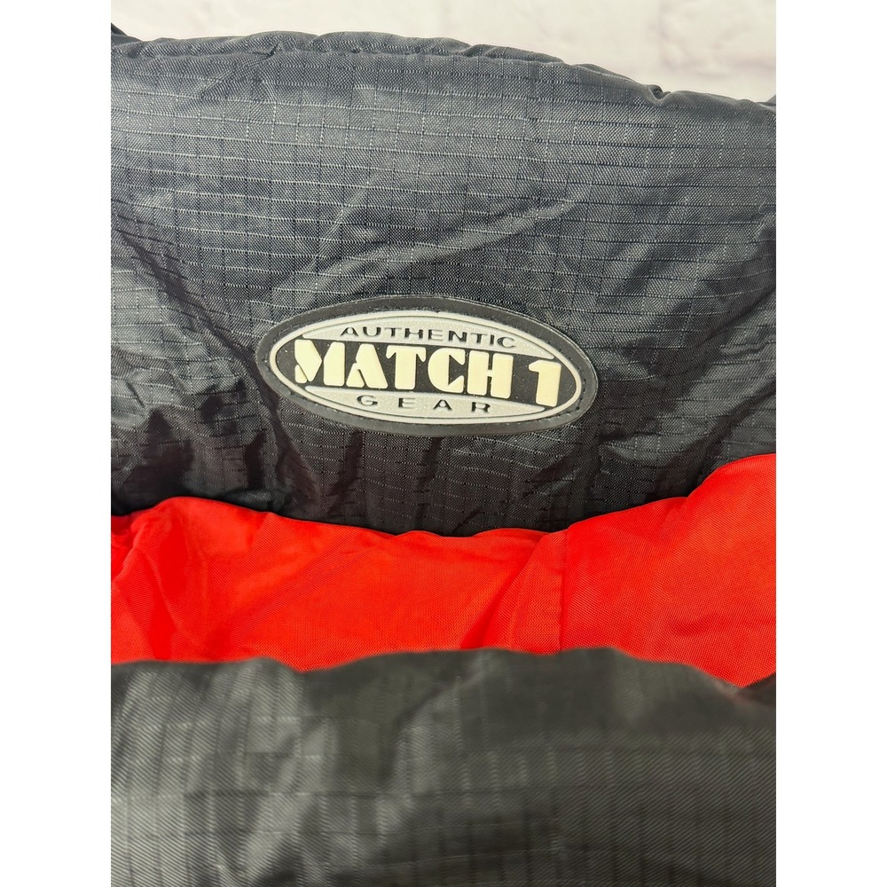 VTG Match 1 Gear Mens XXL Black Red Quilted Puffer Parka Jacket Hooded NWT - Picture 5 of 8